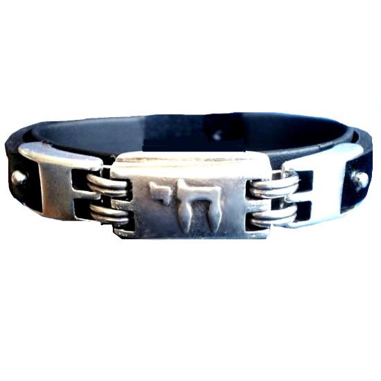 Bracelet cuir "Chaï"-O-Judaisme