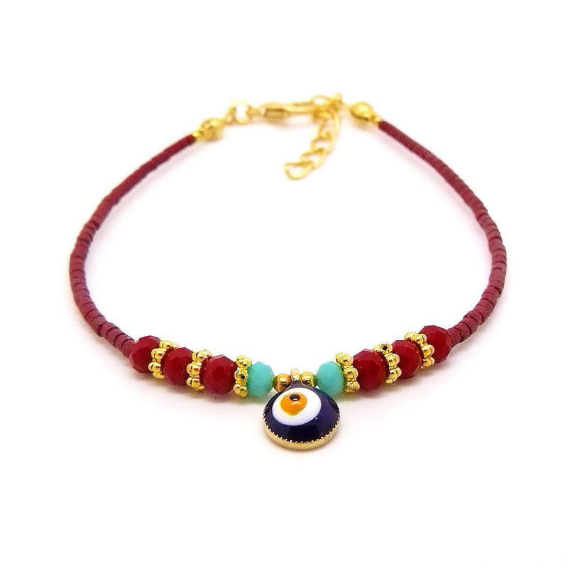 Bracelet Turc aux multiples perles de céramiques Rouges-O-Judaisme