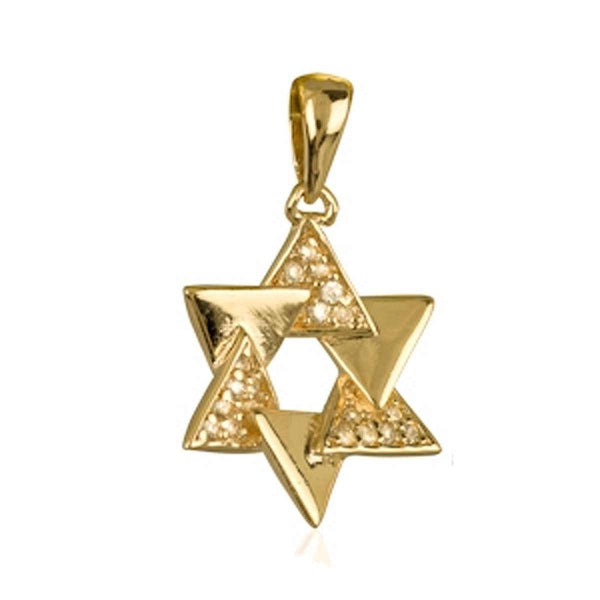 Etoile de David Plaquée Or 18 carats-O-Judaisme