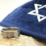 Anneau Rotatif Am Israël Chai en Acier Inoxydable – Bijou Hébreu Spirituel et Discret