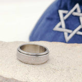 Anneau Rotatif Shema Israël en Acier Inoxydable – Bijou Hébraïque Élégant et Spirituel