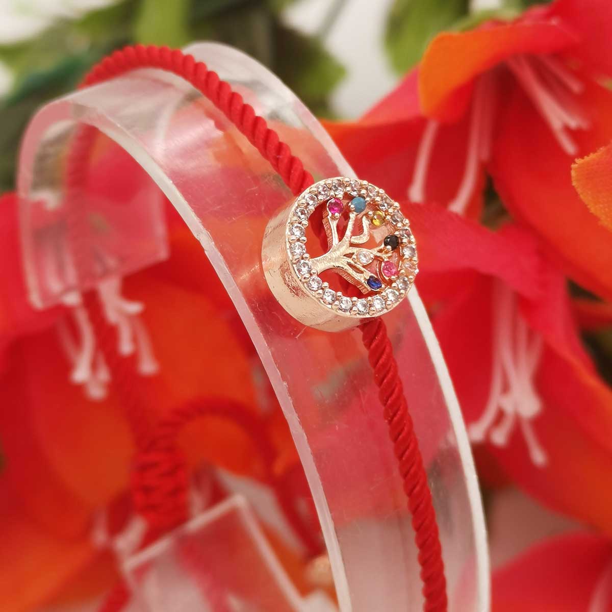 Bracelet Cordon et son Petit Arbre de Vie Multicolore