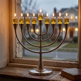 Hanoukia- Menorah Sobre en Nickel – Chandelier de Hanoucca