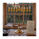 Hanoukia- Menorah Fine en Métal Or – Chandelier de Hanouka