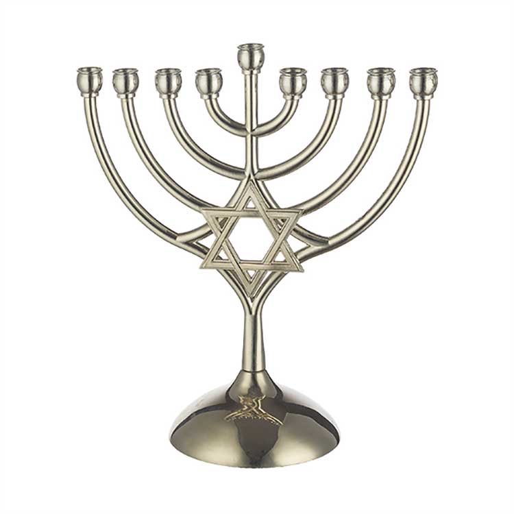 Cette Hanoukia Or et sa Magen David en métal Nikelé sera du plus bel effet dans votre maison