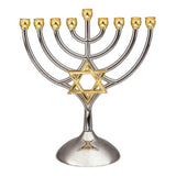 Hanoukia Or et Argent sa Magen David en métal Nikelé