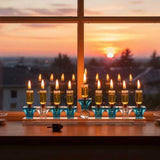 Chandelier de Hanouka en Cristal - Bleue des Mers