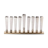 Hanoukia droite en aluminium Or et Argent - Chandelier Hanouka pour bougies