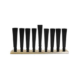Hanoukia droite en aluminium Or et Noir - Chandelier Hanouka pour bougies