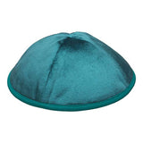 Kippa en velours bleu-vert