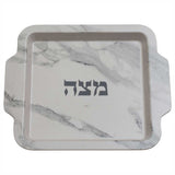 Plateau à Matsa en bambou marbre blanc