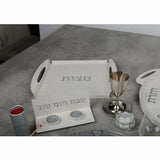 Plateau à Matsot en Métal Crème Moderne