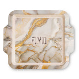 Set du Seder en Mélamine Marbré Or et Gris