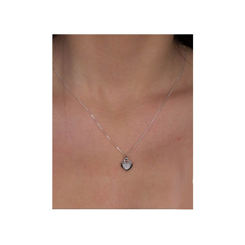 Silver Heart and CZ Stones Pendant