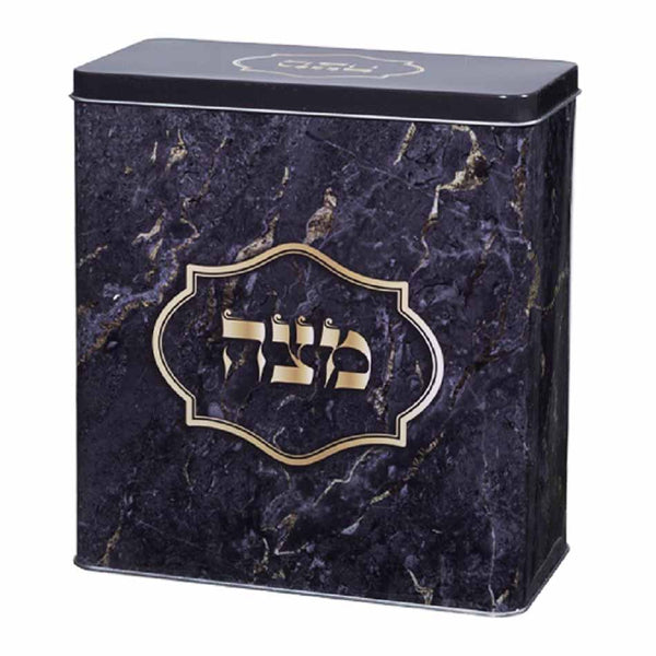 Pewter Matzah Box in Black color with purple and gold reflections