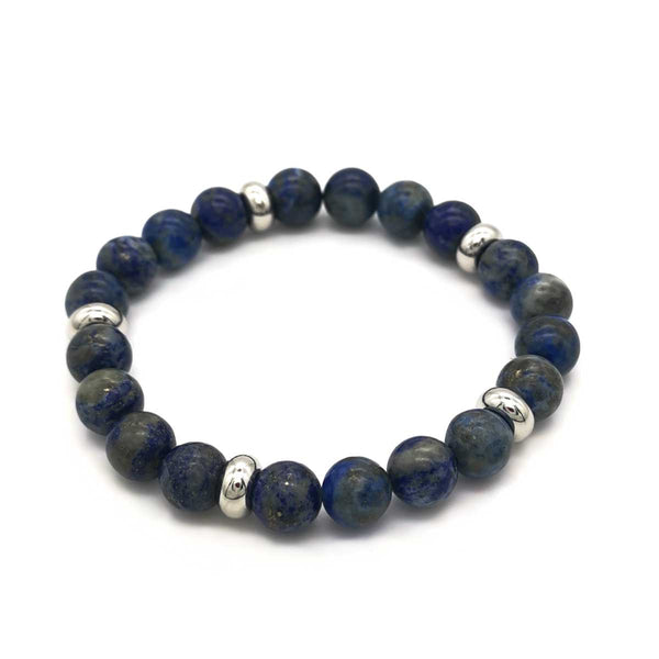 Ce Bracelet en Pierres Naturelles Lapis Lazuli et Acier, il conviendra dans tous les espaces liés à la communication.