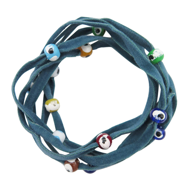 Peacock blue string lucky bracelet