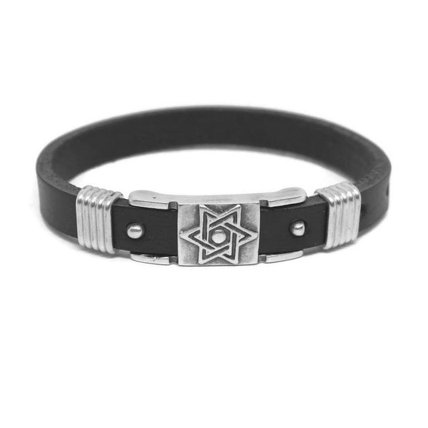Leather bracelet "Star of David"