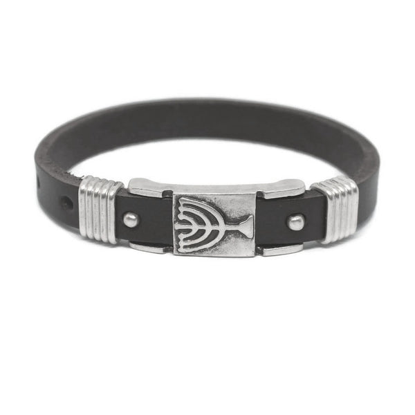 Menorah Leather Bracelet
