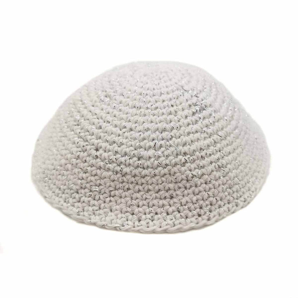 Kippa crochetée BLANCHE couvre-chef juif traditionel yarmoulke