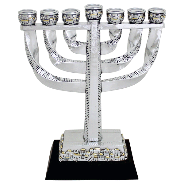 Menorah of Jerusalem with twisted branches