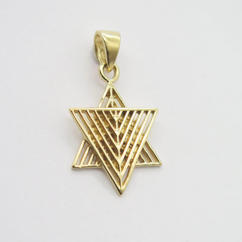 Le pendentif est travaillé sous l'aspect d'une Ménorah, l'emblème universel du peuple juif.