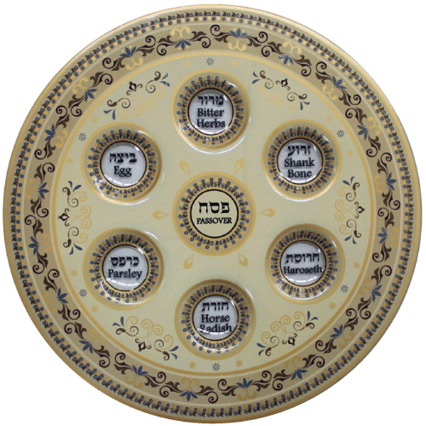 Glass Seder Plate - Warm Tones