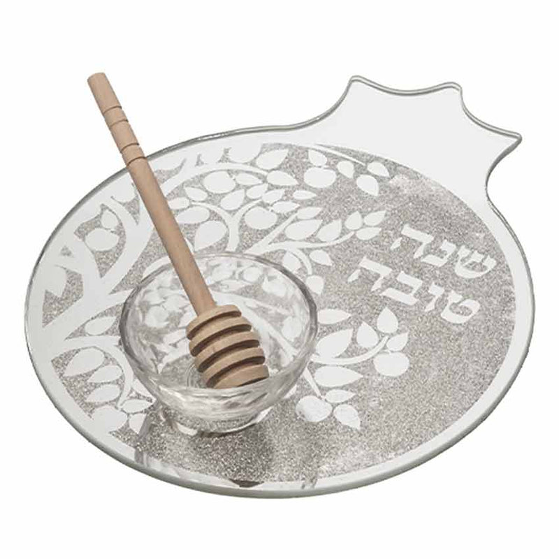 Plateau Seder Roch Hachana Rosh Seder Hashana Hashanah Israel Jr Il Blessing Only Erev Jacob Saved 22 Plateau et pot à miel pour le seder Roch Hachana