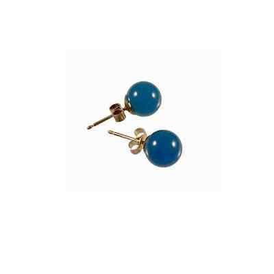 Boucles d'oreilles boules Agates bleues-O-Judaisme