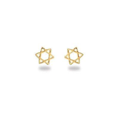 Boucles d'oreilles Etoile de David plaqué or-O-Judaisme