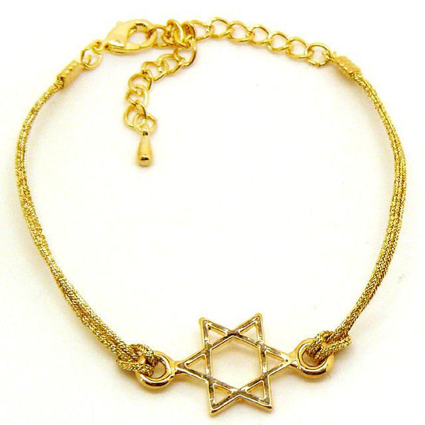 Bracelet cordelette or Etoile de David-O-Judaisme