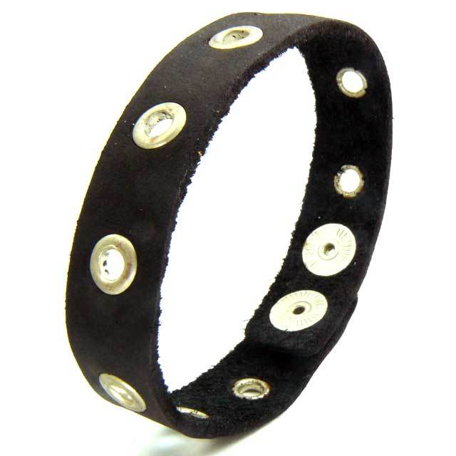 Bracelet cuir "Clous"-O-Judaisme