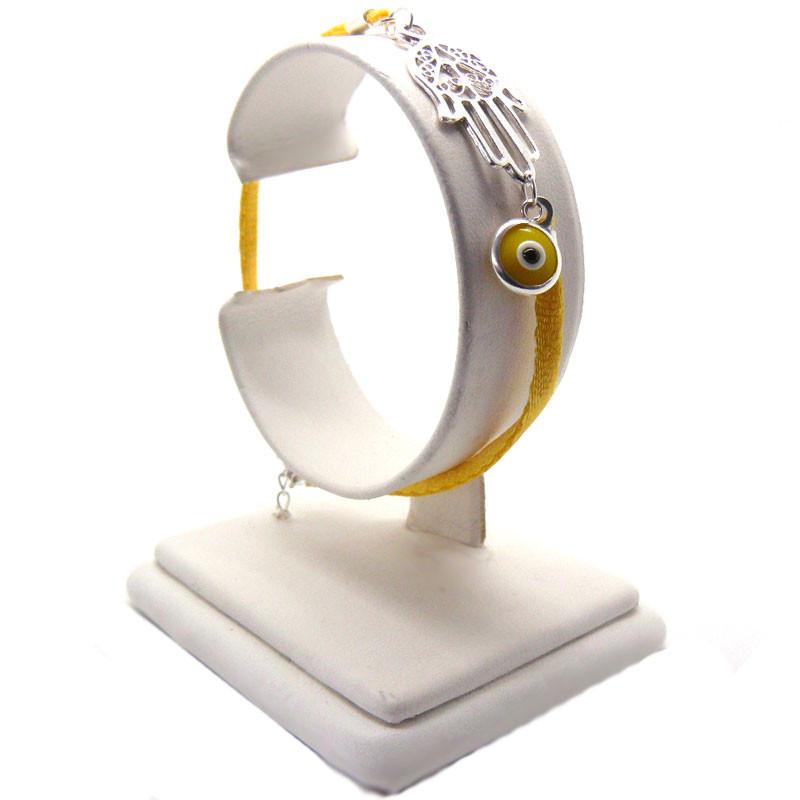 Bracelet Double Protection à la Main D'Argent-O-Judaisme