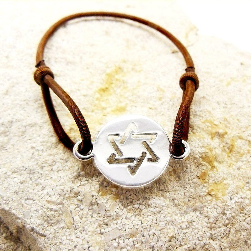 Bracelet Etoile de David - Couleur Brun Foncé-O-Judaisme