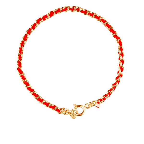 Red and gold thread bracelet
