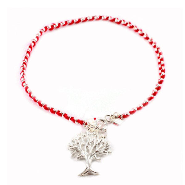 Bracelet fil rouge et argent Arbre de vie-O-Judaisme
