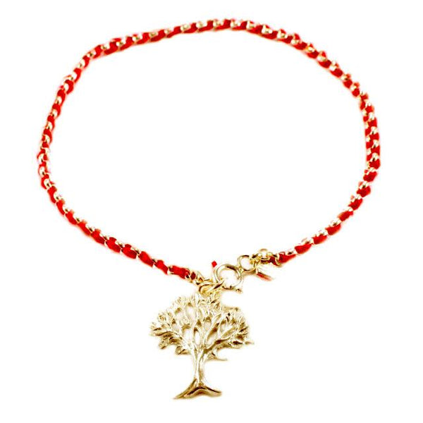 Bracelet fil rouge et Or Arbre de Vie-O-Judaisme