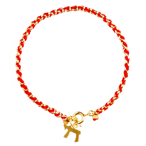 Bracelet fil rouge et or - Chaï-O-Judaisme
