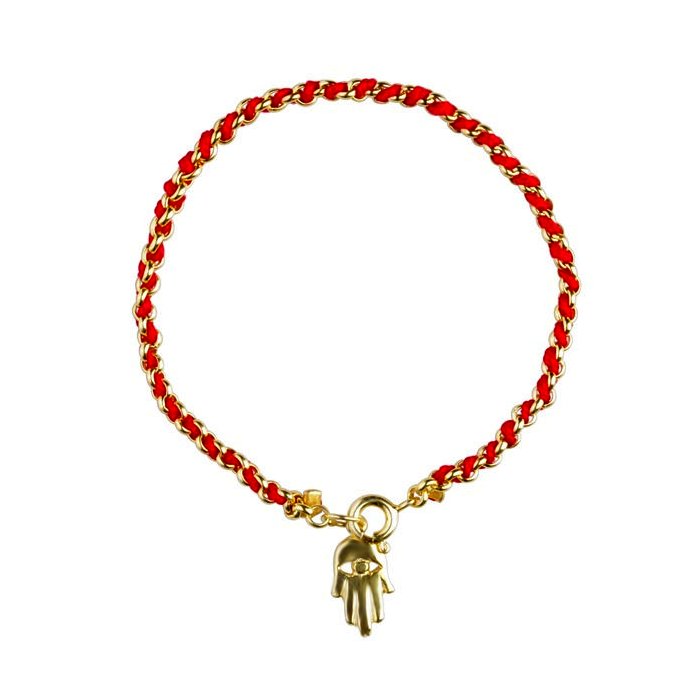 Bracelet fil rouge et or - Main-O-Judaisme