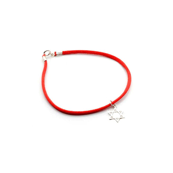 Bracelet fil rouge Etoile de David en Argent-O-Judaisme