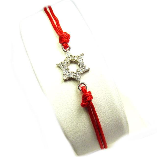 Bracelet fil Rouge Etoile de David et ses Petits Cristaux-O-Judaisme