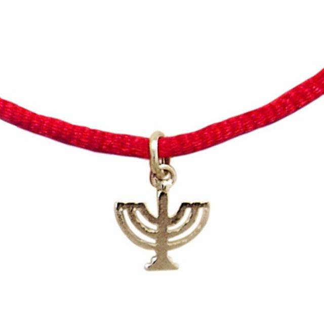 Bracelet fil rouge Ménorah Argent-O-Judaisme