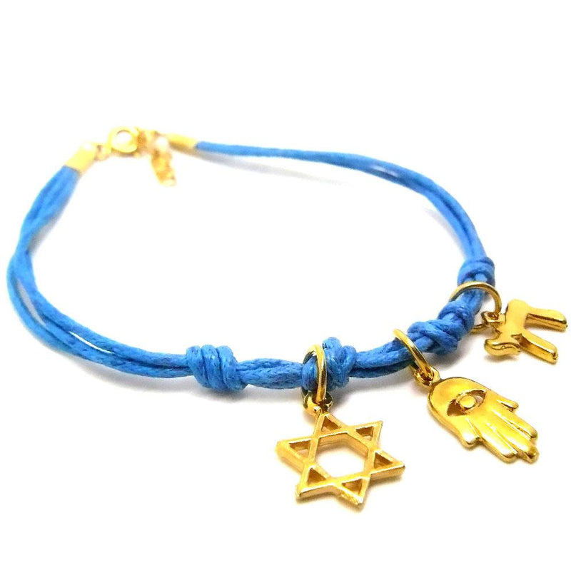 Bracelet Fil Turquoise aux 3 éléments Or-O-Judaisme