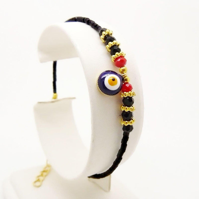 Bracelet Turc aux multiples perles de céramiques Noires-O-Judaisme