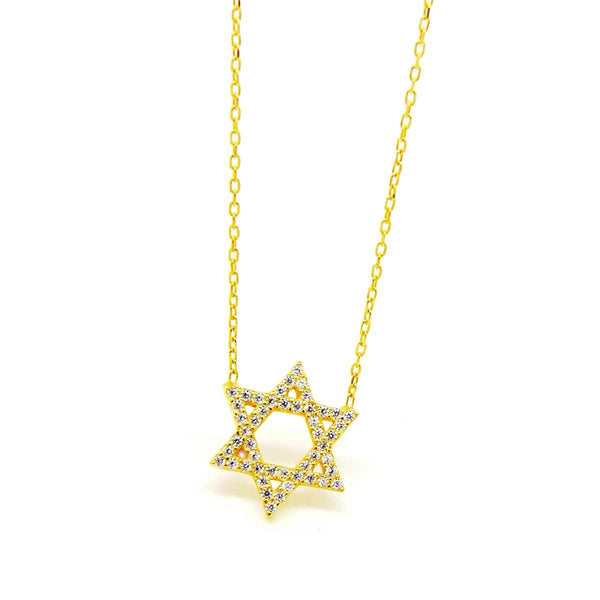 Collier Etoile de David d'Or-O-Judaisme