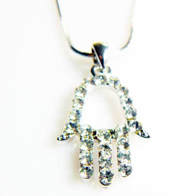 Collier Hamsa aux pierres CZ-O-Judaisme