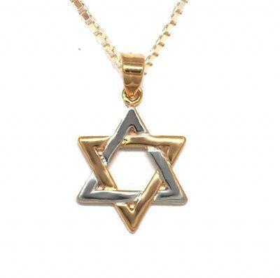 Etoile de David d'or et d'Argent fine-O-Judaisme
