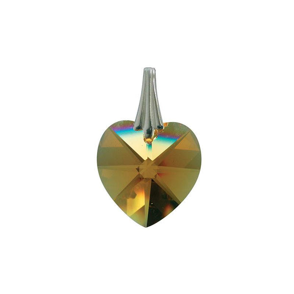 Pendentif Coeur de Cristal Orange - Cristal Swarovski-O-Judaisme