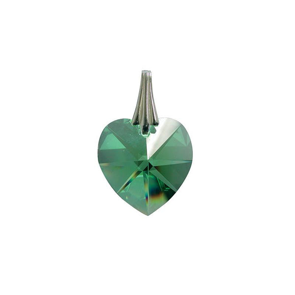 Pendentif Coeur de Cristal Vert Amande - Cristal Swarovski-O-Judaisme