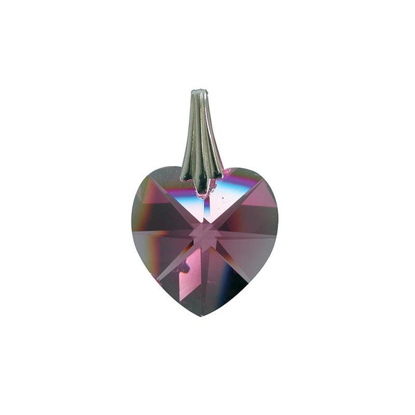 Pendentif Coeur de Cristal Violet - Cristal Swarovski-O-Judaisme